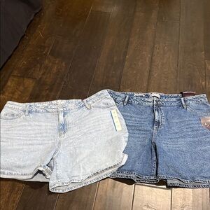 Stylish Denim Women Shorts - Light Blue and Dark Blue. Two brand new pairs